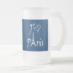 Taza De Cristal Esmerilado j'aime Paris