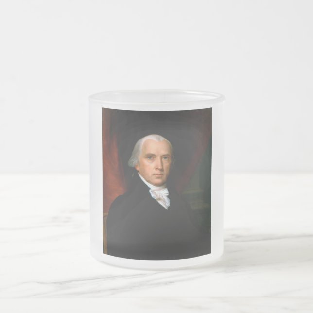 Taza De Cristal Esmerilado James Madison el cuarto presidente: América coloni (Centro)
