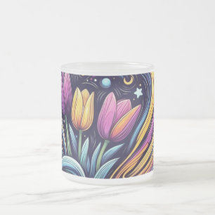 Taza De Cristal Esmerilado Jardín de Estrellas
