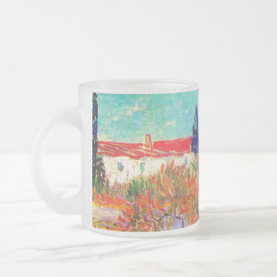 Taza De Cristal Esmerilado Jardín de flores Vincent Van Gogh