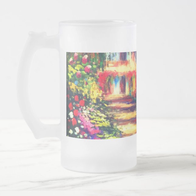 Taza De Cristal Esmerilado Jardín de Monet en Giverny (Izquierda)