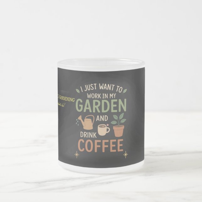 Taza De Cristal Esmerilado Jardín y Café Mug - Perfecto para los amantes de l (Centro)