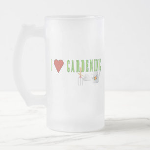Taza De Cristal Esmerilado Jardinería de amor