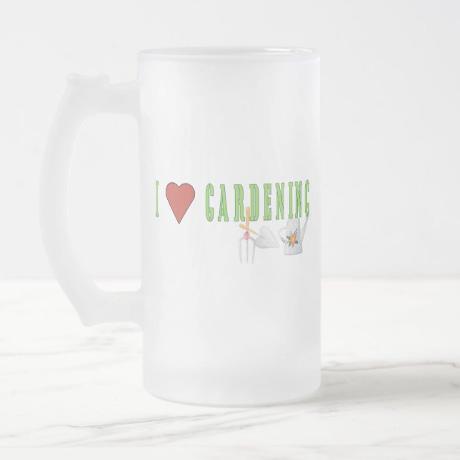 Taza De Cristal Esmerilado Jardinería de amor (Izquierda)