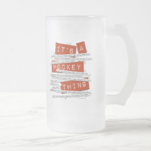 Taza De Cristal Esmerilado Jerga de hockey