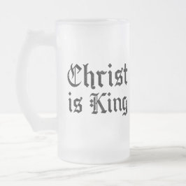 Taza De Cristal Esmerilado Jesucristo es Rey - estilo gótico grunge erosionad