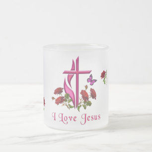 Taza De Cristal Esmerilado Jesús