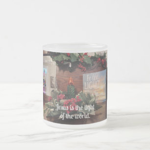 Taza De Cristal Esmerilado Jesús es la luz del mundo.