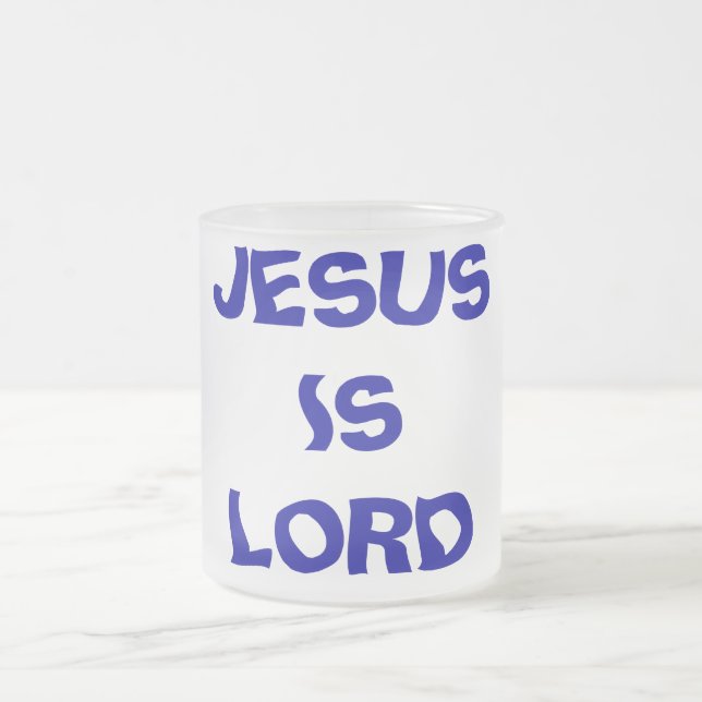 TAZA DE CRISTAL ESMERILADO JESUS ES LORD (Centro)