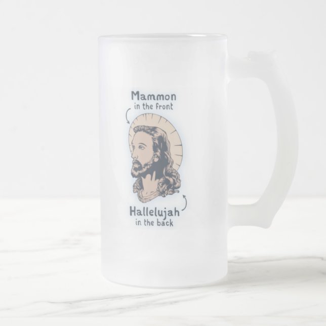 Taza De Cristal Esmerilado Jesus Mullet (Derecha)