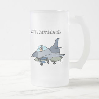 Taza De Cristal Esmerilado Jet y Pilot