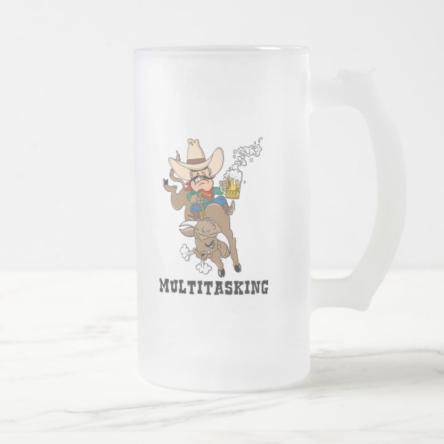 Taza De Cristal Esmerilado Jinete polivalente de Bull (Derecha)