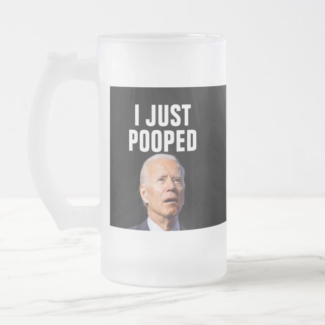 TAZA DE CRISTAL ESMERILADO JOE BIDEN FUNNY ACABO DE ENVOLVER  (Izquierda)