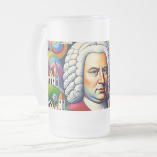 Taza De Cristal Esmerilado Johann Sebastian Bach: retrato en una pintura mode