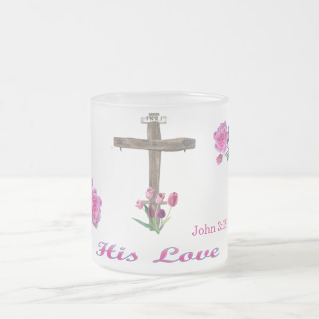 Taza De Cristal Esmerilado john 3:16 (Centro)