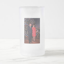 Taza De Cristal Esmerilado John Kennedy y Jacqueline