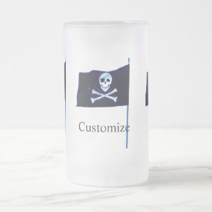 Taza De Cristal Esmerilado jolly roger pirate flag