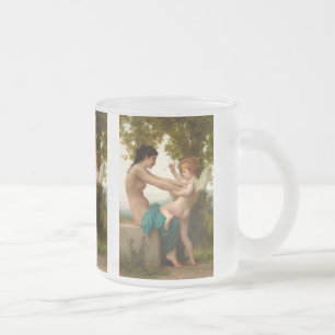 Taza De Cristal Esmerilado Joven Chica defendiéndose de Eros
