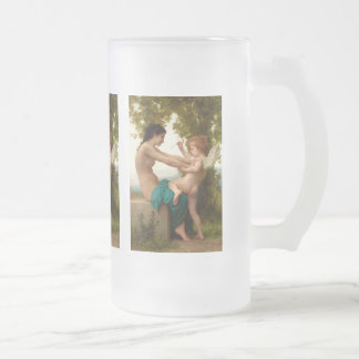 Taza De Cristal Esmerilado Joven Chica defendiéndose de Eros