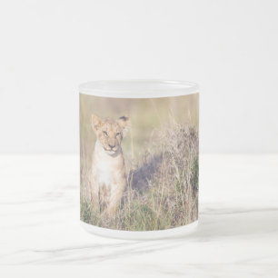 Taza De Cristal Esmerilado Joven león