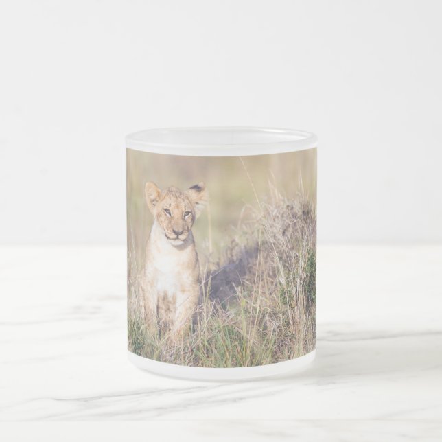 Taza De Cristal Esmerilado Joven león (Centro)