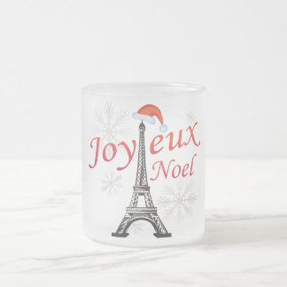 Taza De Cristal Esmerilado Joyeux Noel