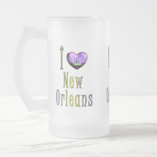 Taza De Cristal Esmerilado JS Purple Mardi Gras (Izquierda)