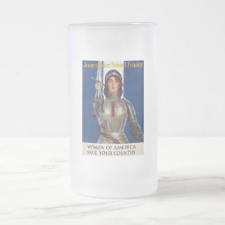 Taza De Cristal Esmerilado Juana de Arco Heroína Francesa, Doncella de Orlean