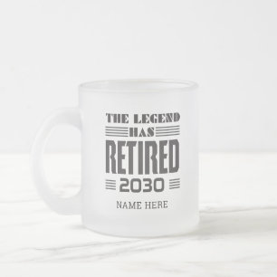 Taza De Cristal Esmerilado Jubilación La Leyenda Se Ha Retirado Personalizada