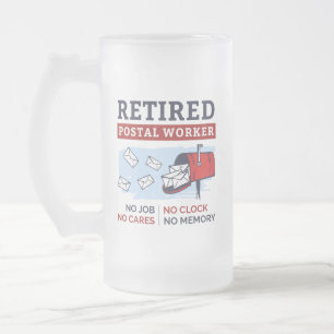 Taza De Cristal Esmerilado Jubilación Trabajador Postal Jubilado Cartero Dive