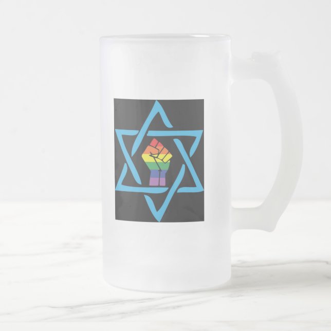 Taza De Cristal Esmerilado Judío negro gay (Derecha)