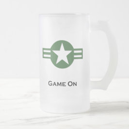 Taza De Cristal Esmerilado Juego de EEUU en verde