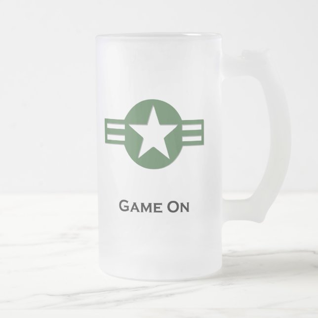 Taza De Cristal Esmerilado Juego de EEUU en verde (Derecha)