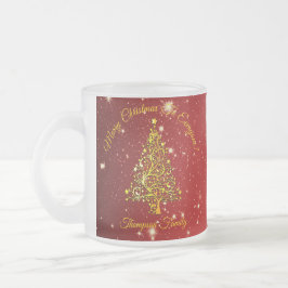 Taza De Cristal Esmerilado Juego de nombres de anuncios Navidades Red Gold St