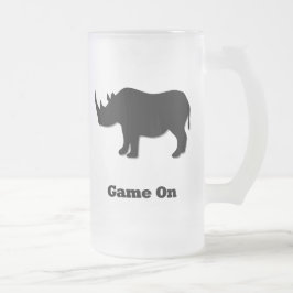 Taza De Cristal Esmerilado Juego de Rhino en negro