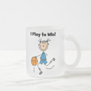 Taza De Cristal Esmerilado Juego del B-Ball a ganar