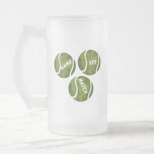 TAZA DE CRISTAL ESMERILADO JUEGO SET MATCH