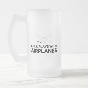 TAZA DE CRISTAL ESMERILADO JUEGOS CON AVIÓN