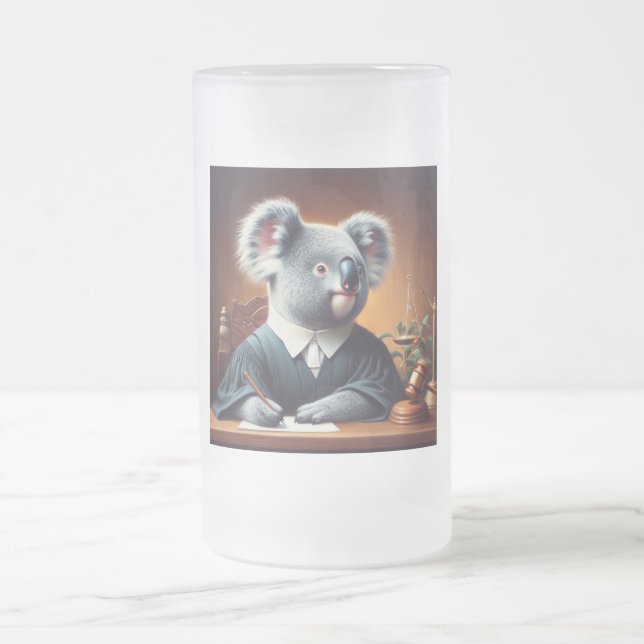 Taza De Cristal Esmerilado Juez Koala (Centro)