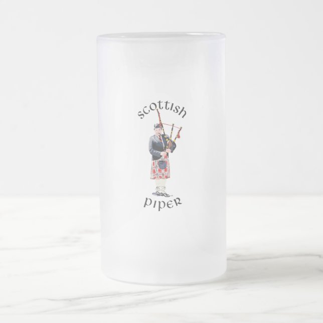 Taza De Cristal Esmerilado Jugador de cañerías en el horno rojo (Centro)