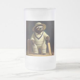 Taza De Cristal Esmerilado Jugador de críquet eslovaco
