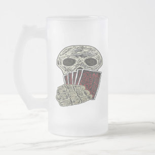 Taza De Cristal Esmerilado Jugador de póker