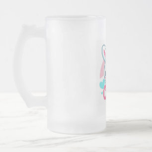 Taza De Cristal Esmerilado "Jugadora Mug de Alegría de Conejo"