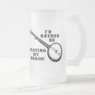 Taza De Cristal Esmerilado Jugando mi banjo