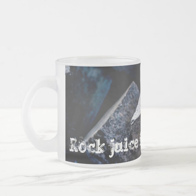 Taza De Cristal Esmerilado Jugo De Rock Para Hombres Fuertes. ¡Personalizable (Izquierda)