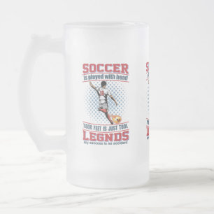Taza De Cristal Esmerilado Jugué Fútbol Con La Cabeza