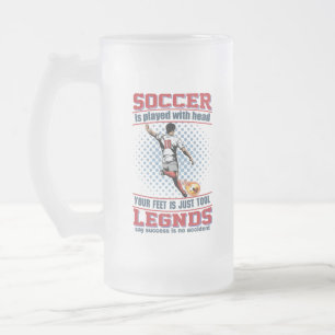 Taza De Cristal Esmerilado Jugué Fútbol Con Mi Cabeza Cerveza De Cristal Esca