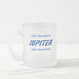 Taza De Cristal Esmerilado Júpiter Beach Florida Café Mug