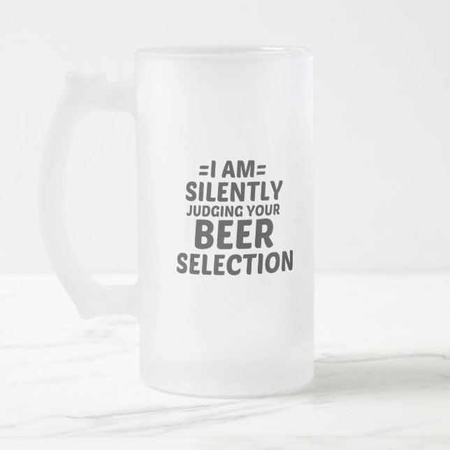 TAZA DE CRISTAL ESMERILADO JUZGANDO LA SELECCIÓN DE CERVEZAS (Izquierda)