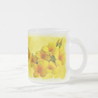 Taza De Cristal Esmerilado Kalanchoe Amarillo - Sunshine suntuoso